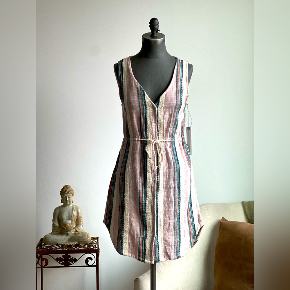 O’Neill Rainbow Stripe Tie-Waist Dress